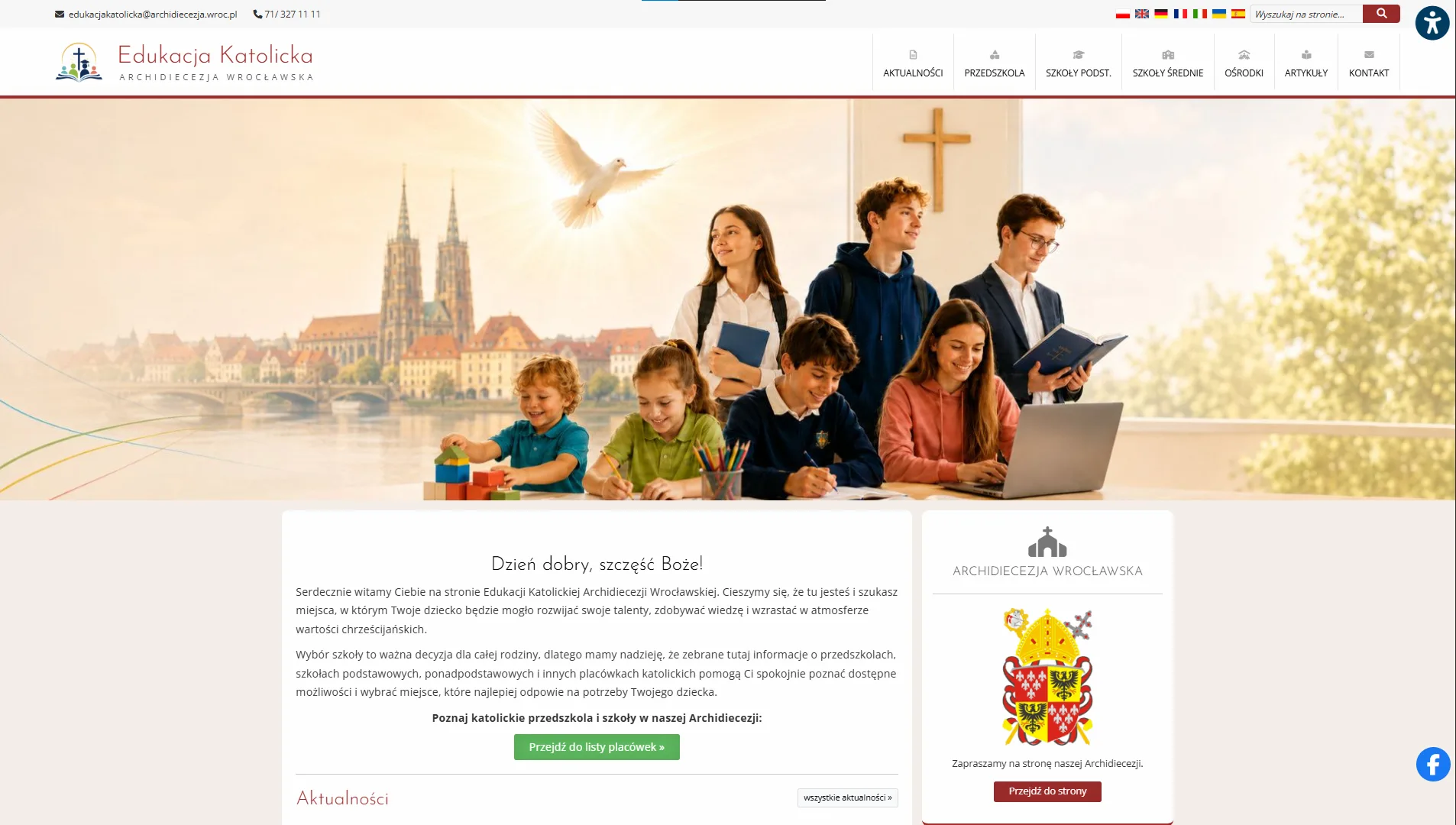 Nowa strona agreguje informacje o katolickich placówkach edukacyjnych na terenie archidiecezji.